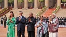 Imagen de Macri comenzó con su visita oficial a la India entre homenajes y reuniones