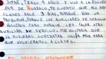 Imagen de Una niña le escribió una carta a Gutiérrez para volver a tener clases