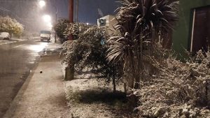 El ingreso de frío polar trajo nieve en varias ciudades de la costa bonaerense