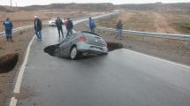 Imagen de Neuquén: Cedió el asfalto en el acceso a la Autovía Norte y se tragó un auto