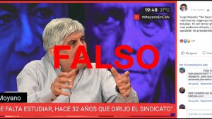 Es falso que Moyano dijo: “No hace falta estudiar, hace 32 años que dirijo el sindicato”