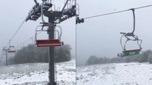 Imagen de Nevó en el Cerro Chapelco en medio del verano