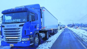 Hay 300 camiones varados por la nieve en la ruta 237