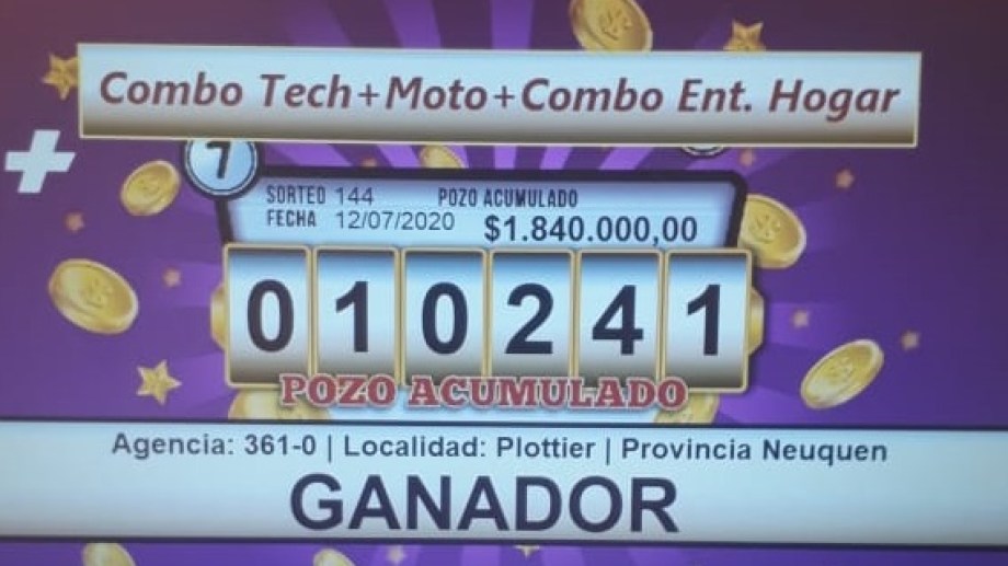 El número ganador de este domingo. Foto: gentileza.-