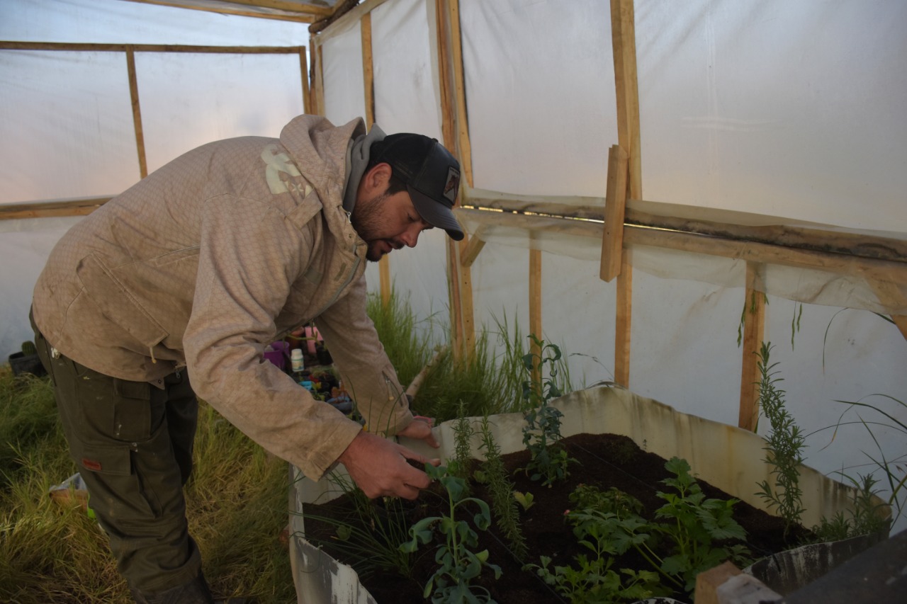 Ricardo Peña y su trabajo en la huerta.// Foto: Emiliana Cantera.