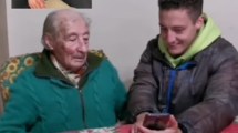 Imagen de La emoción del abuelo de 100 años por el saludo que le mandó Messi