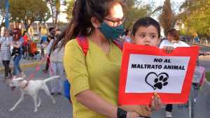 Marcharon contra el maltrato animal en Roca, tras la muerte de un perro en la plaza