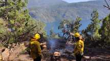 Imagen de Se accidentó un brigadista que combatía el incendio en lago Martin