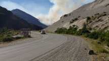 Imagen de Así se ve la columna de humo del incendio desde la ruta 40, en Río Villegas