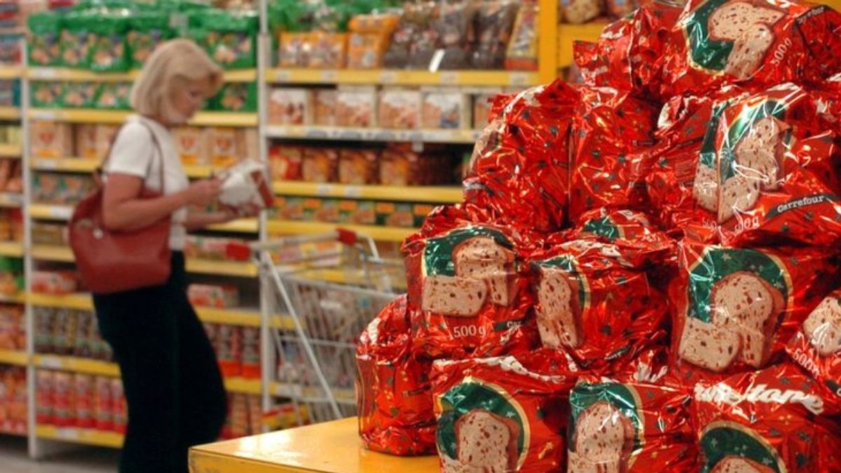 Los módulos navideños que entregará Río Negro tienen diez productos, entre ellos un pan dulce. Foto: Archivo