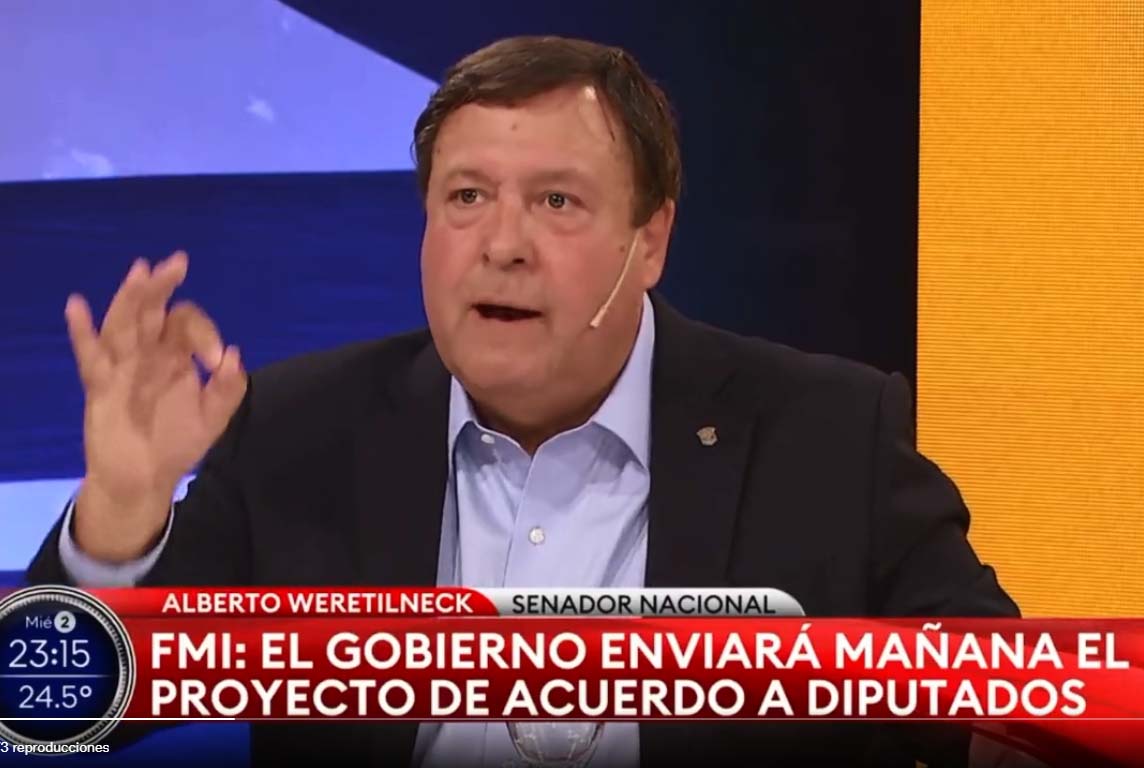 El senador rionegrino en el programa "A dos voces", por TN.