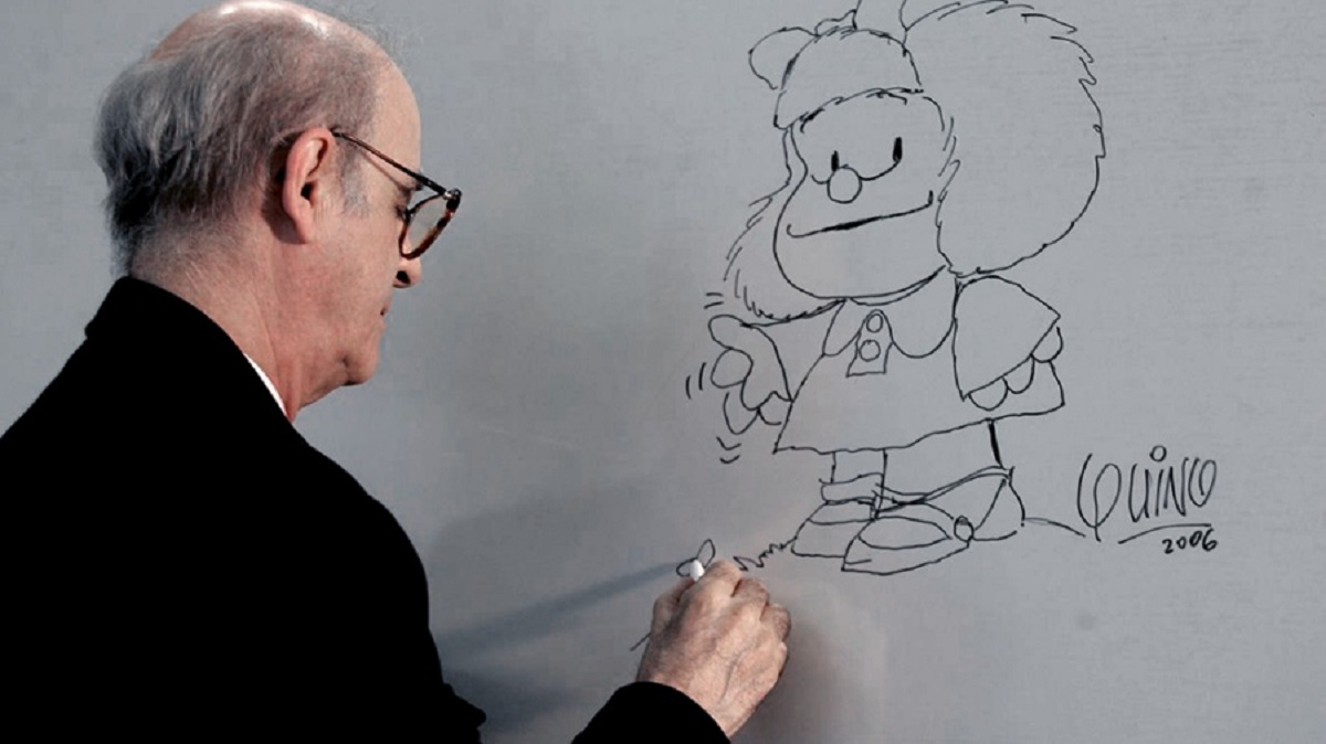 Quino y su "hija" Mafalda. 