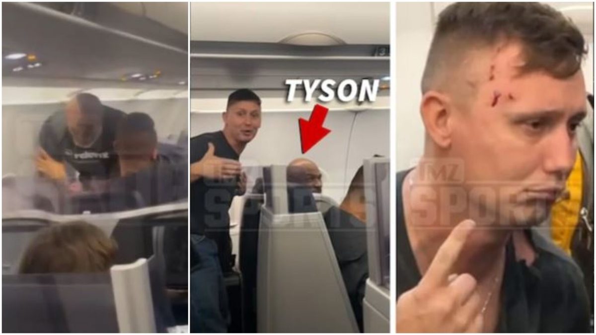 Tyson golpeó a un hombre en un avión.