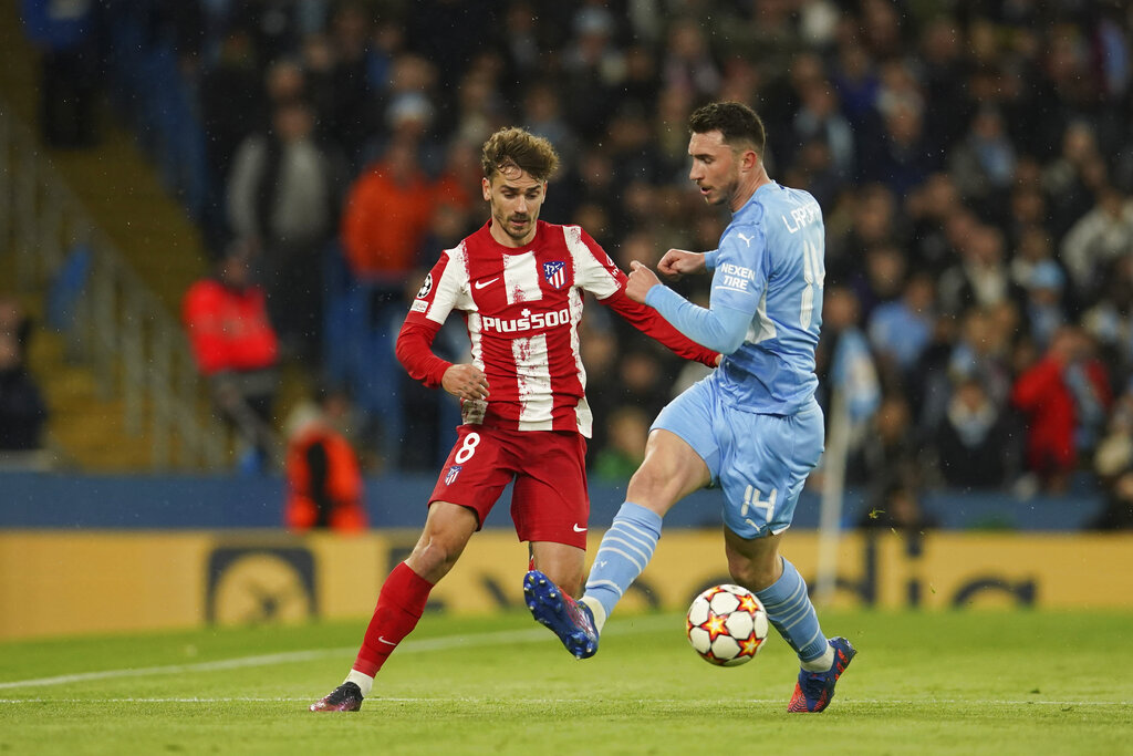 El Colchonero y los ciudadanos igualan sin goles luego del primer tiempo en Manchester. (AP Photo/Dave Thompson)