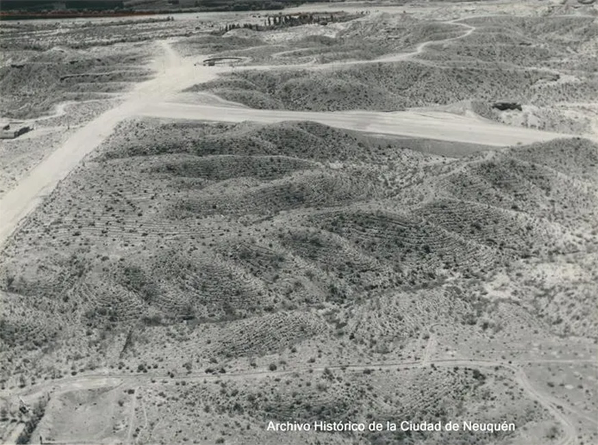 Imagen aérea de la barda. (Gentileza Archivo Histórico Municipal)