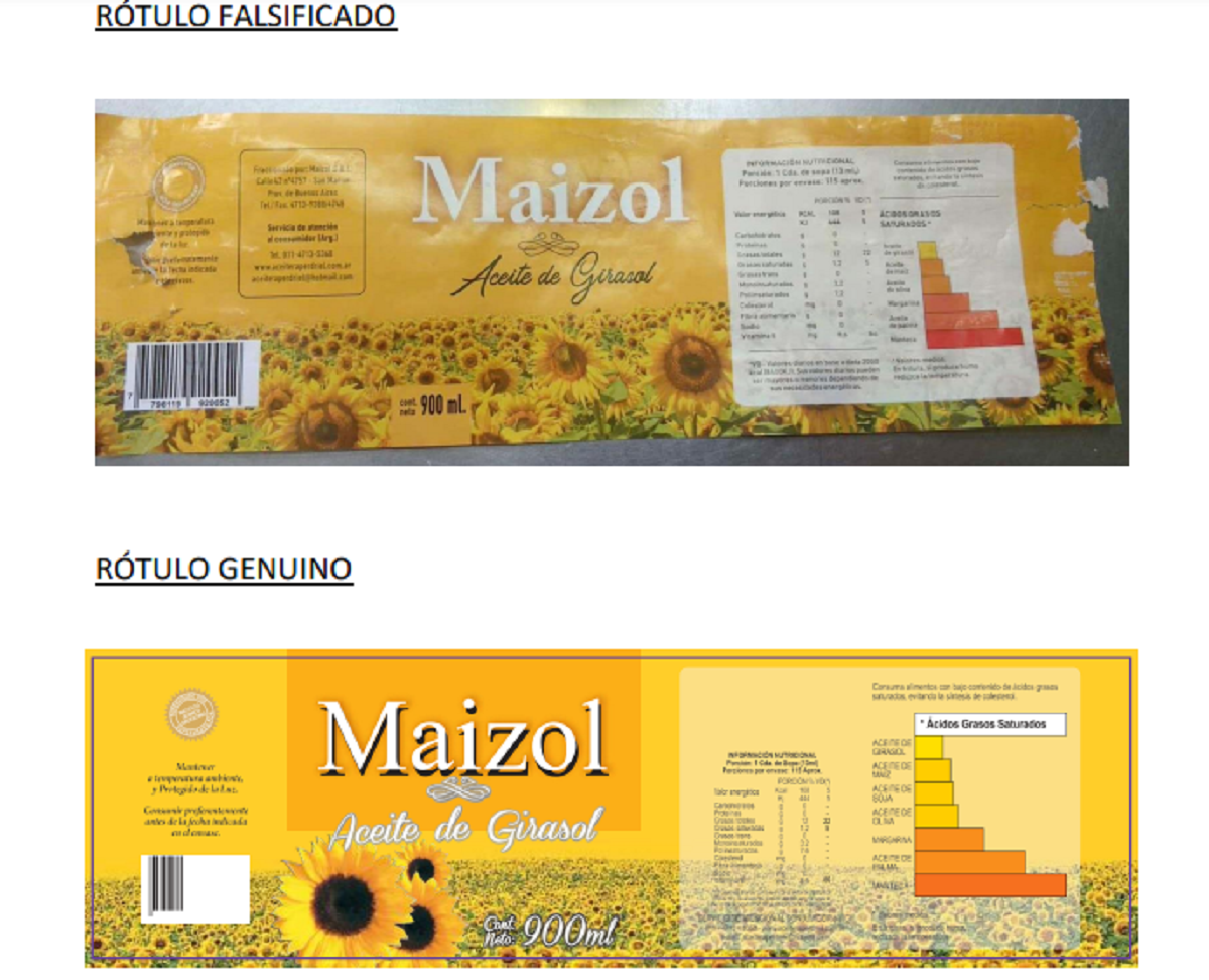 La Anmat prohibió la venta de una versión falsificada de un aceite de  girasol