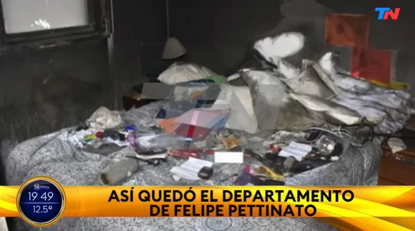 Así quedó el departamento de Felipe Pettinato. 