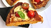 Imagen de Alta pizza con base de zanahorias