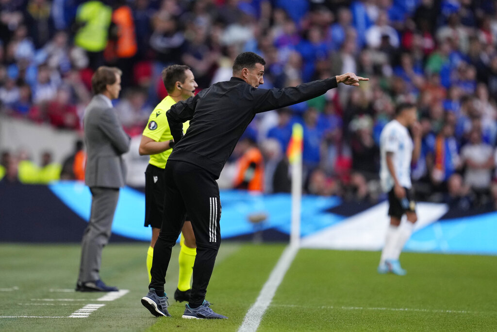 La última derrota de Scaloni fue ante Brasil en la Copa América 2019. (AP Photo/Matt Dunham)