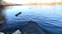 Imagen de La bajante del río dejó un caño al descubierto en Neuquén