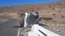 Imagen de Un camionero murió tras volcar cerca de Las Lajas