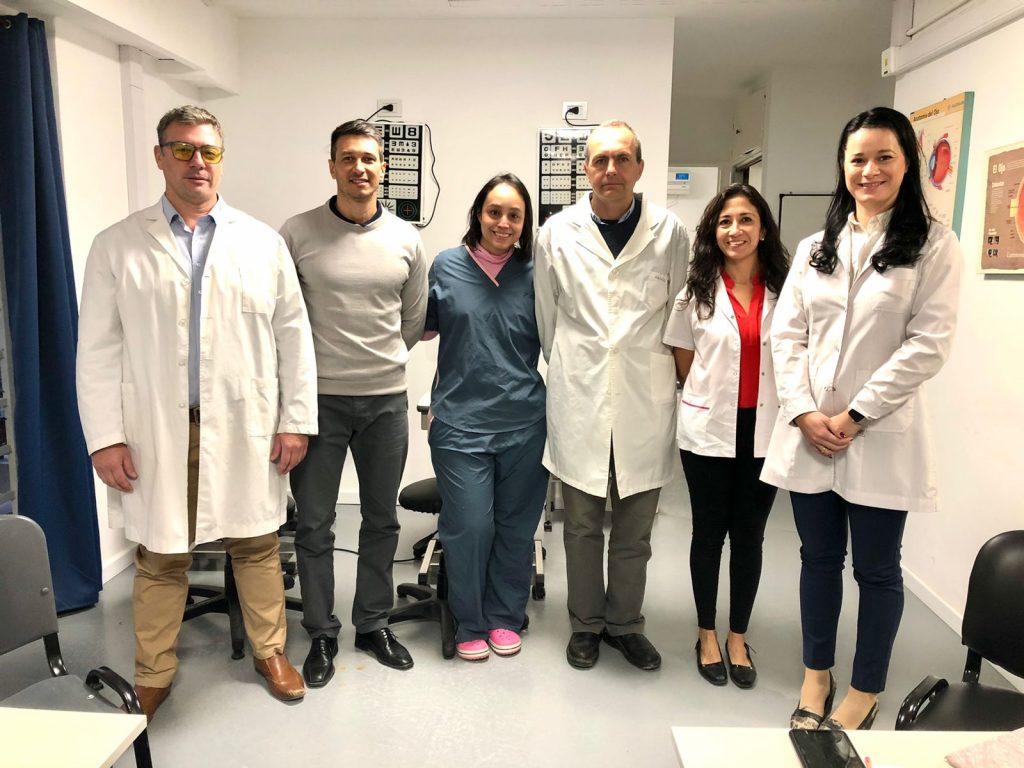 El equipo de Oftalmología está integrado por Natalia Racigh, Mirlay Rodríguez, Oscar Sánchez, Mauro Fernández, y Flavia Cabrera. El jefe del sector es Juan José Aringoli. (FOTO: Gentileza)