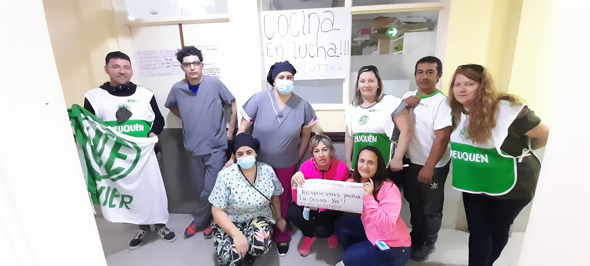 Desde el viernes, solo se cocina a los pacientes en el hospital de Plottier. Foto: Gentileza Facebook ATE Verde y Blanca Plottier. 