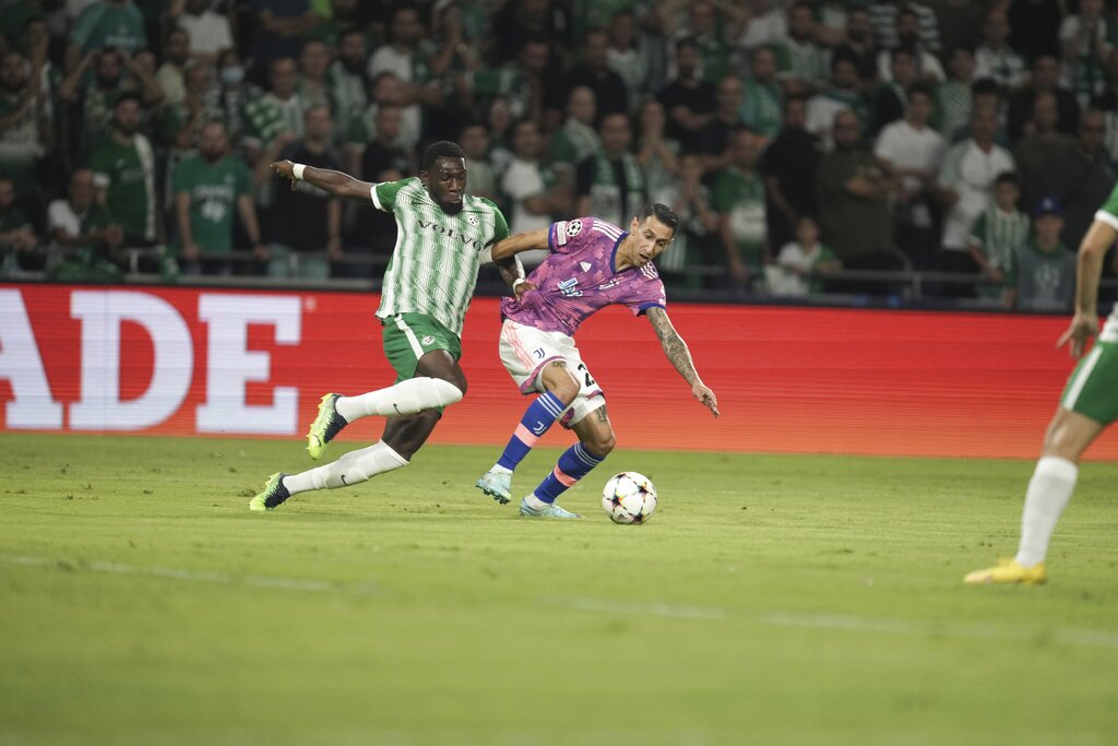 Di María no pudo completar el primer tiempo en el partido de la Juventus. (AP Photo/Ariel Schalit)