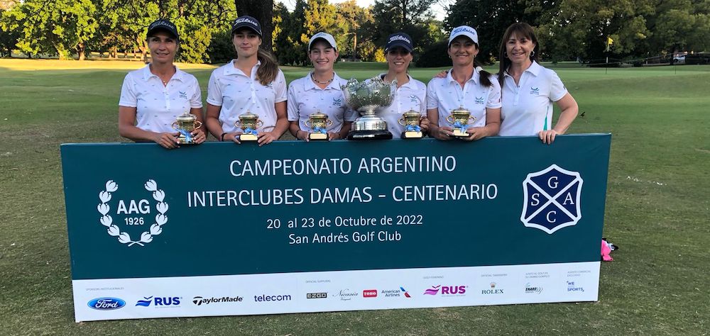 Cabanillas, Foigel, Aubone, Gamarra y  Allende, las campeonas. (Foto:  Gentileza AAG)