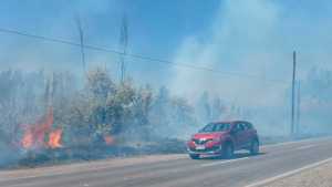 Alerta por un incendio en la Ruta 65 que generó una «cortina de humo» sobre la cinta asfáltica