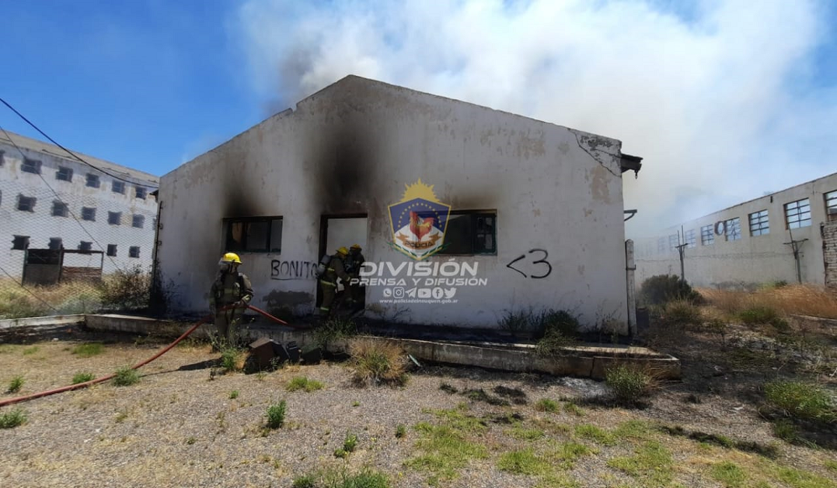 Incendio en la excárcel U9 de Neuquén. Foto: gentileza