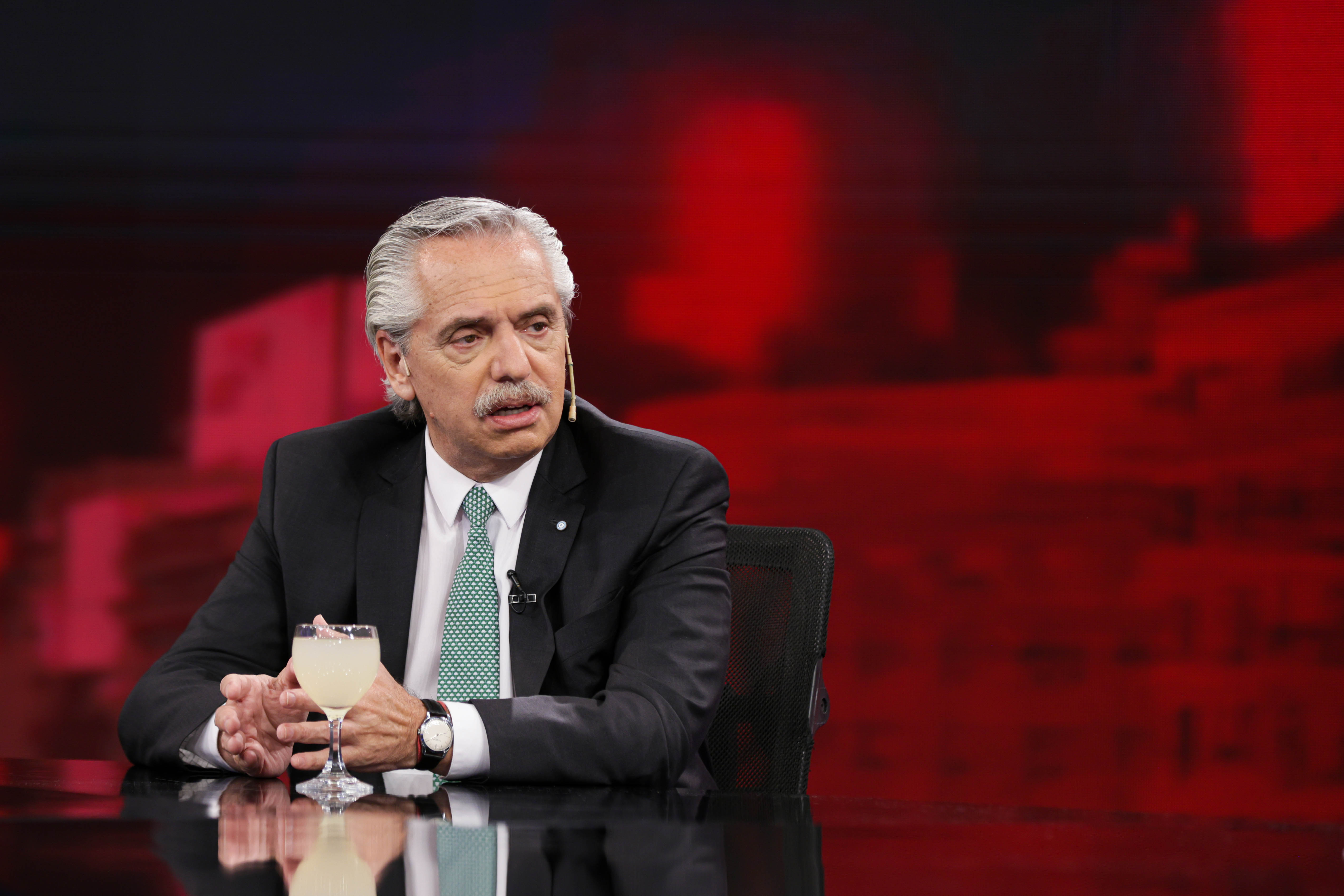 El presidente brindó una entrevista al canal de noticias C5N. Foto Télam