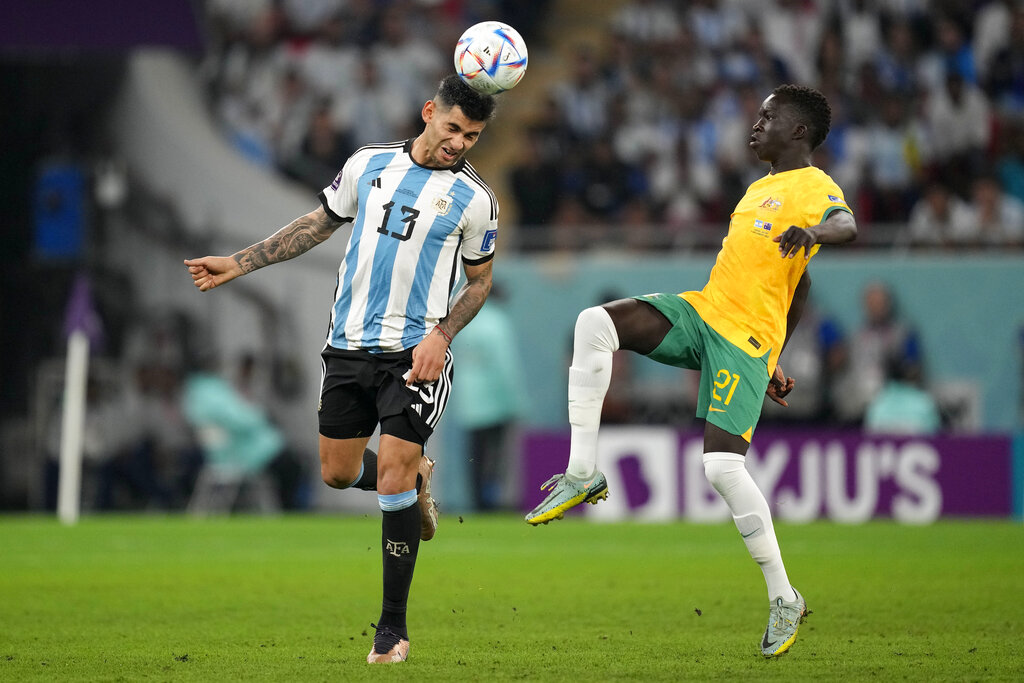 El Cuti Romero tuvo un buen partido en la defensa albiceleste. (AP Photo/Lee Jin-man)