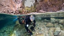 Imagen de Bucear en un cajón escondido del río Azul en El Bolsón, una aventura de película