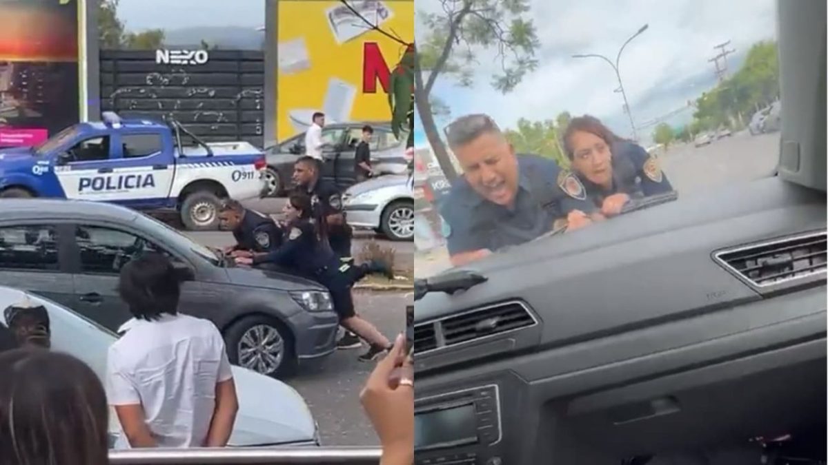 El video del ataque a los policías se viralizó en las redes sociales.