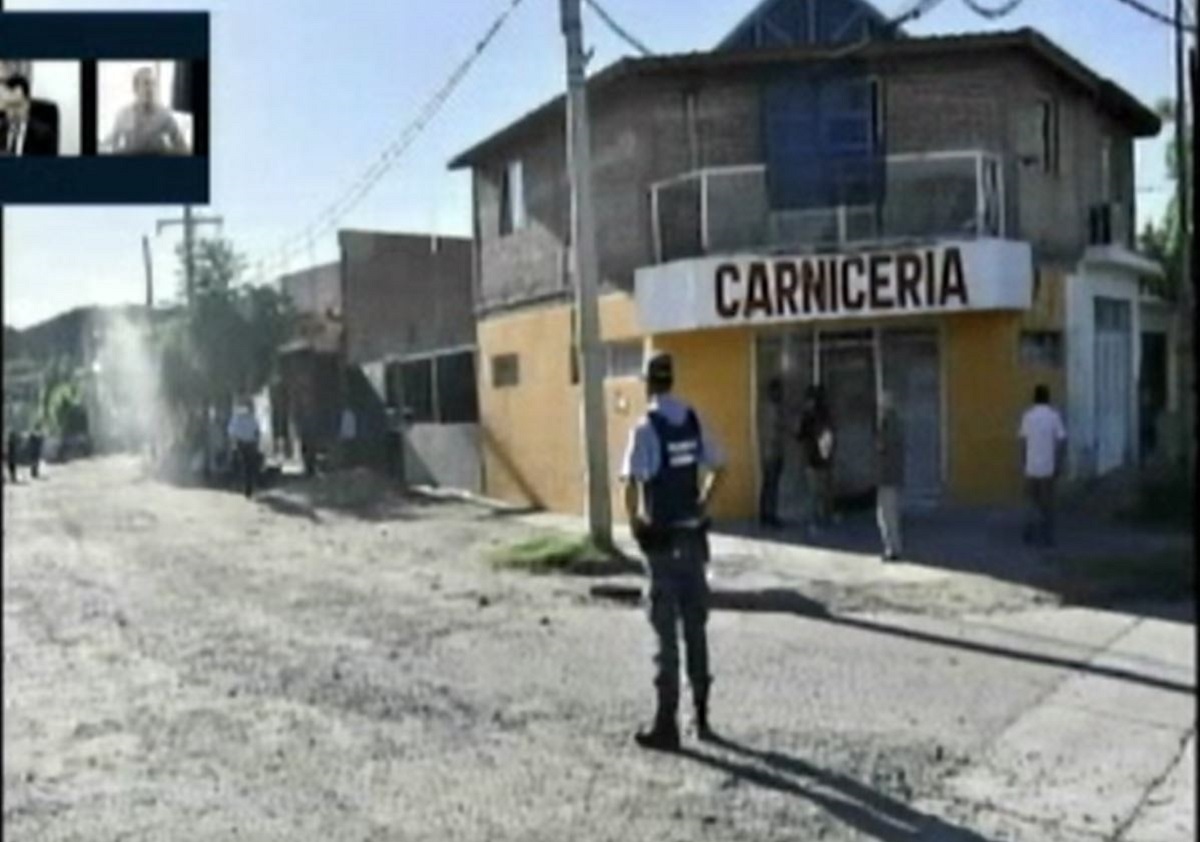 El lugar del ataque del martes, y del homicidio del 2021 según una imagen proyectada en el juicio oral. (Captura de video)