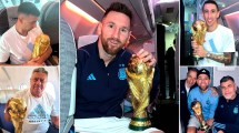 Imagen de En fotos: el viaje de la Selección Argentina con la Copa del Mundo Qatar 2022, desde el avión