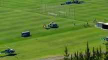 Imagen de Con un regreso en helicóptero terminó la caravana de Messi y los campeones del mundo