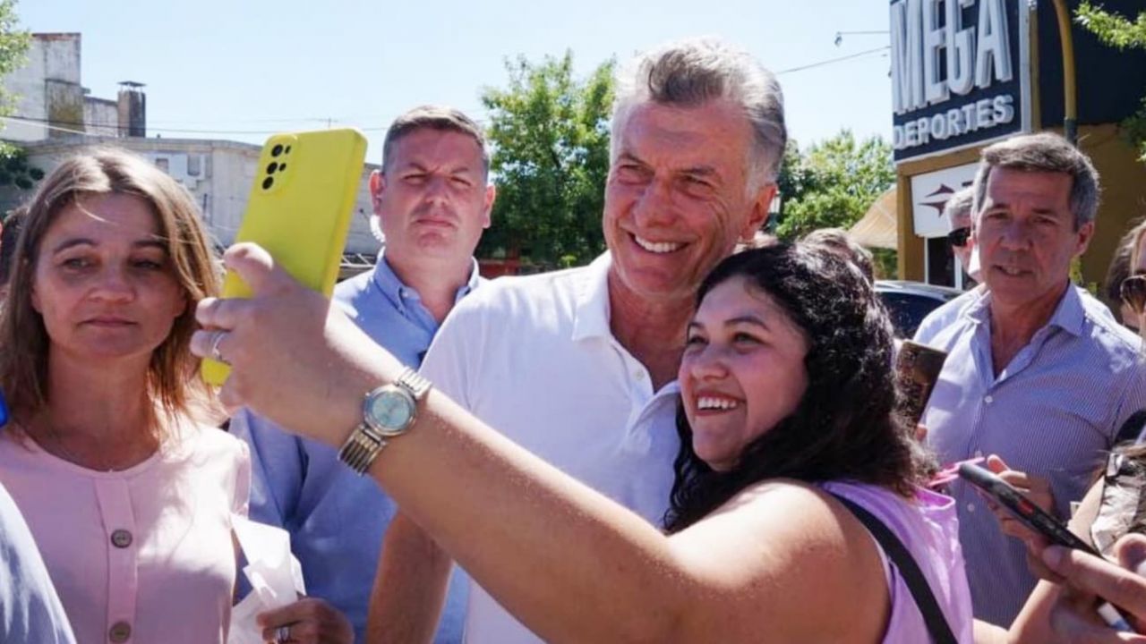 Mauricio Macri viajó a La Pampa a apoyar a su candidato por Juntos por el Cambio, en la primera elección del año. Foto Gentileza.