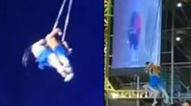 Imagen de Video: trapecista china murió al caer desde 9 metros de  altura en un show, su esposo no pudo atraparla