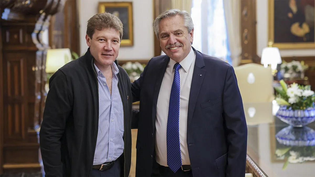 El presidente Alberto Fernández recibirá esta tarde en Casa Rosada al mandatario reelecto de Tierra del Fuego, Gustavo Melella. Foto Archivo.