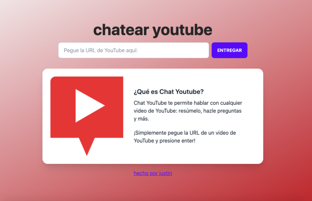 Chat YOuTube es una plataforma desarrollada por Inteligencia Artificial. Crédito: Justin Liang en Twitter. 