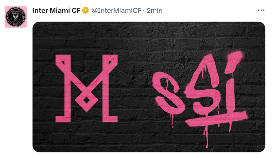 El Inter de Miami le dio la bienvenida a Messi en sus redes sociales. 