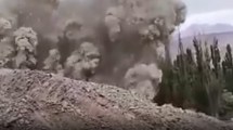 Imagen de Video: así eran las detonaciones en el cerro de la Virgen, lugar del desmoronamiento en Chos Malal