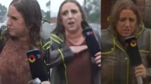 Imagen de Video| La brutal caída de una periodista de TN mientras cubría la inundación de La Plata: «Tremendo»