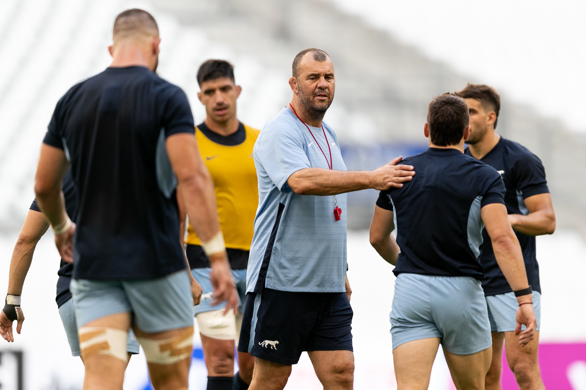 El elenco argentino se entrenó bajo las órdenes de Michael Cheika.