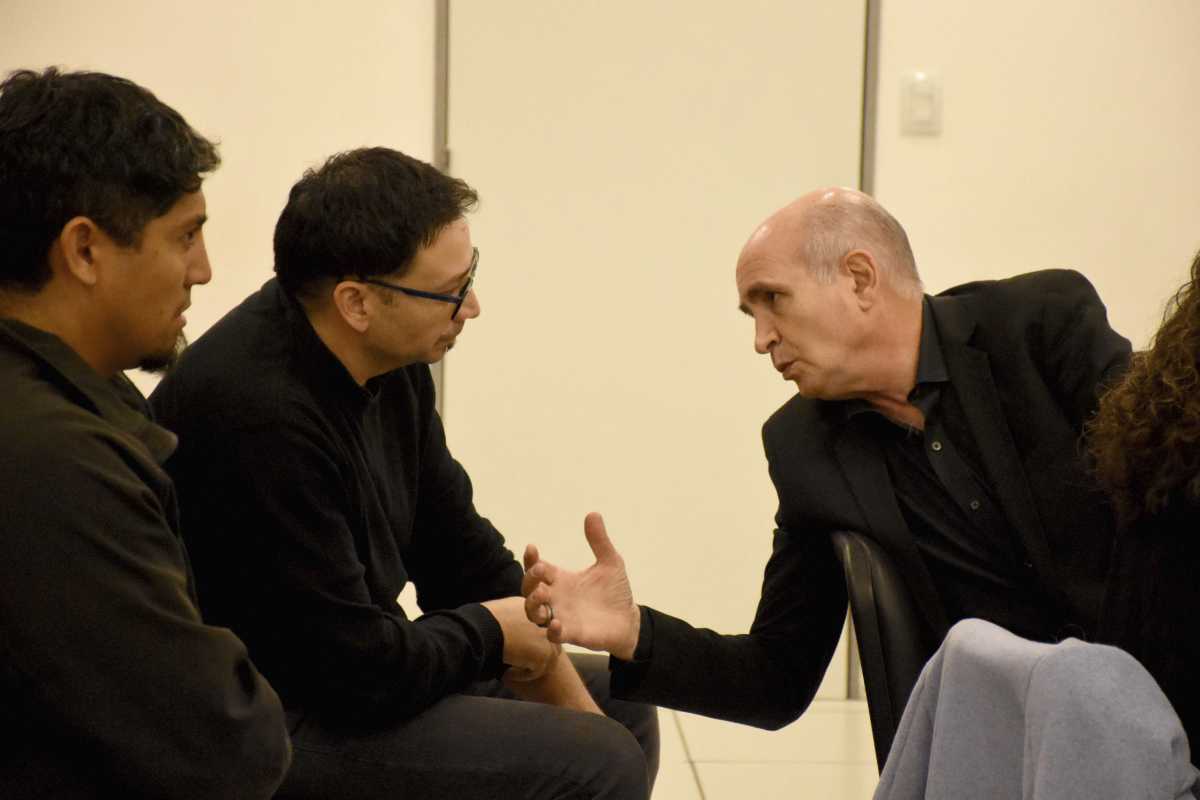 Palmieri, a la derecha, conversa con Sánz durante una de las audiencias. (Archivo/Matías Subat)