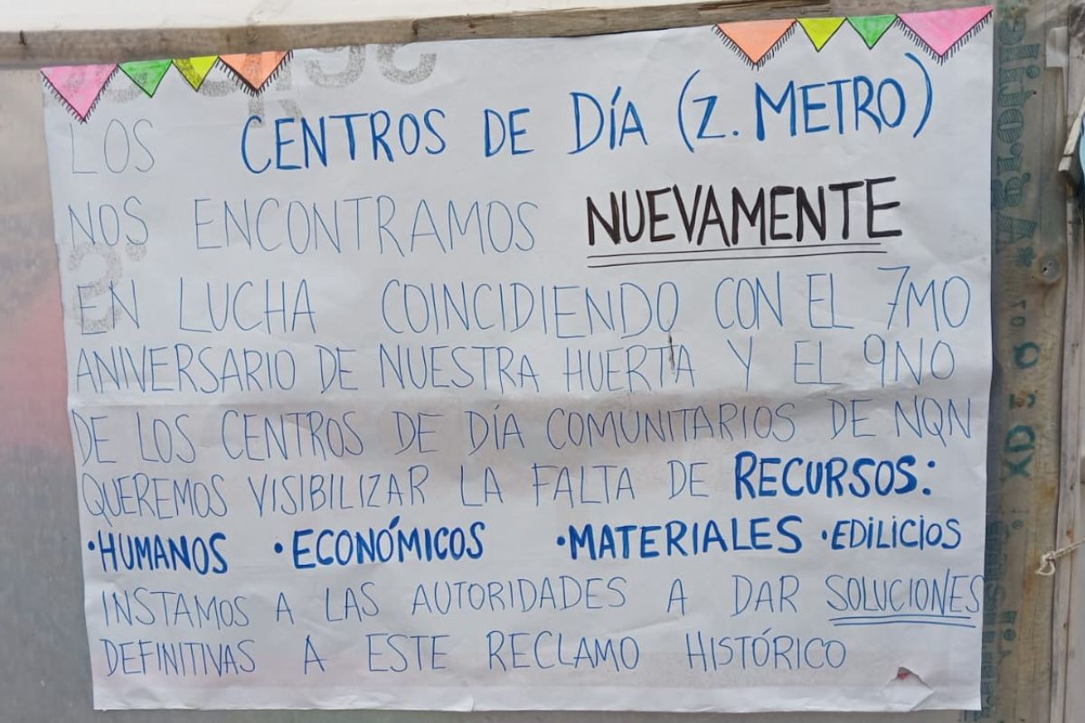 Trabajadores de los centros de día en Neuquén reclaman falta de financiamiento por parte de Salud. (Foto: gentileza)