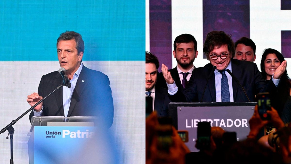 Sergio Massa y Javier Milei, candidatos a presidente. 