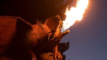 Imagen de El pueblo Patagónico custodiado por un dragón, muy cerca del campo de tulipanes